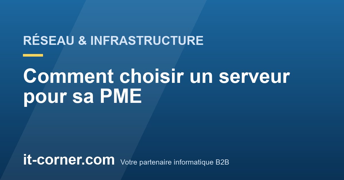 Comment choisir un serveur pour sa PME